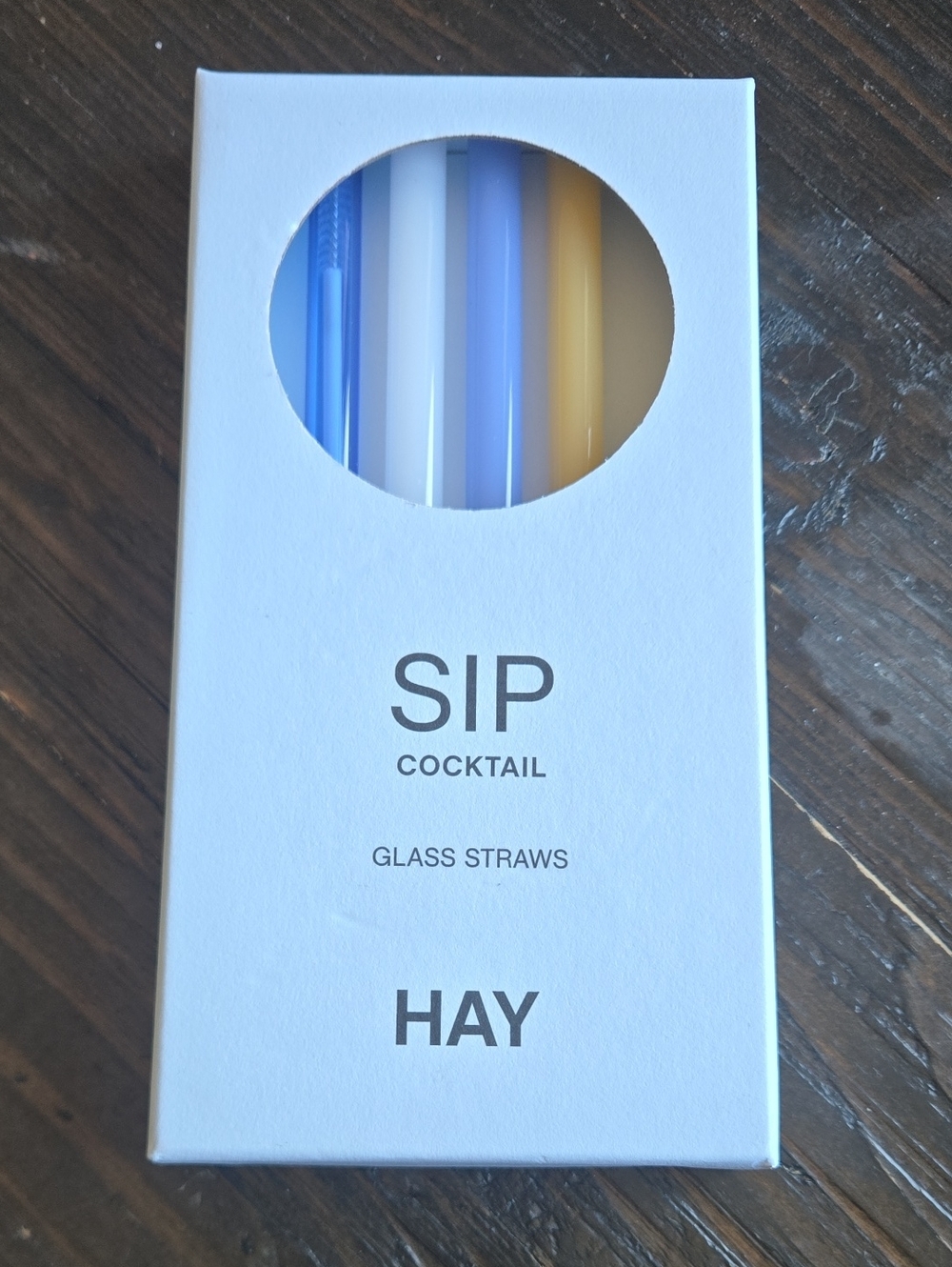 HAY SIP Cocktail Glass Straws - Blue, White, Yellow